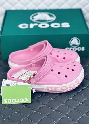 Crocs bayaband pink кроксы женские розовые крокс