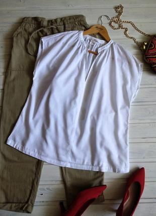Белая натуральная блузка, хлопок +вискоза