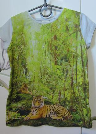 Красива святкова футболка з тигром zara зара для дівчинки 7-8 ...