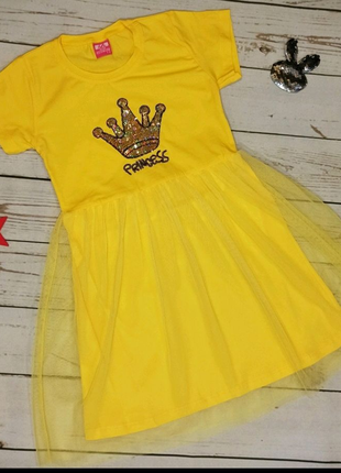Сукня дитяча " Princess".Жовта