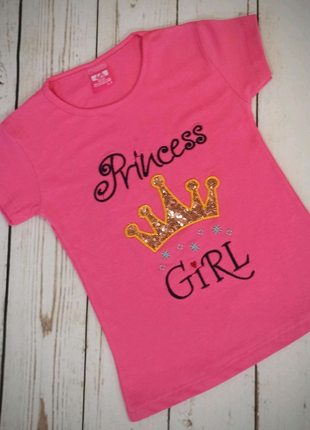Футболка дитяча " Princess GIRL". Рожева.