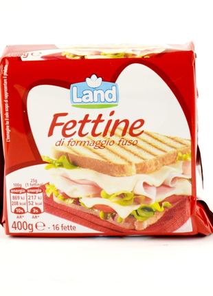 Сыр порционный Land Fettine di formaggio fuso 16шт 400г (Италия)