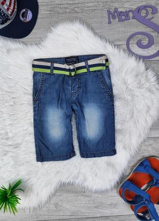 Детские джинсовые шорты для мальчика mayoral синие с поясом ра...