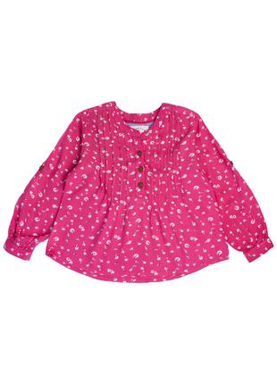 Блуза-рубашка для девочки с длиным рукавом 98 розовый-белый Pa...