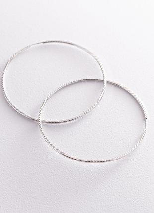 Серьги - кольца в белом золоте (6.3 см) с07143