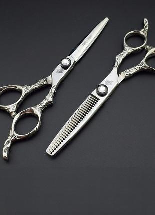 6 " дюймов парикмахерские ножницы для стрижки с блестящим каму...