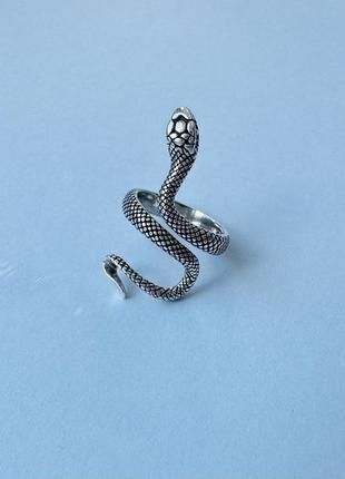 Кольцо серебро посеребрение 925 проба змея кольцо со змеей