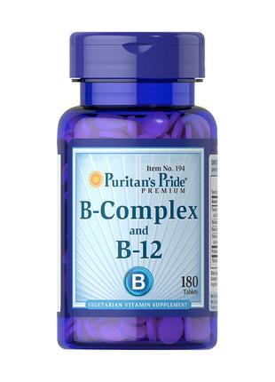 Витамины и минералы Puritan's Pride B-Complex with B-12, 180 т...