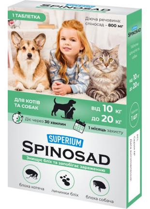 Таблетки для животных SUPERIUM Spinosad от блох для кошек и со...