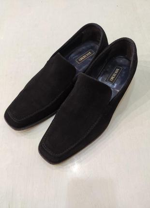 San remo чоловічі чорні замшеві туфлі