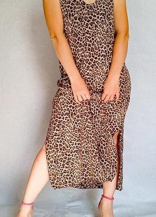 Плаття літнє/сукня літня/принт леопард/легка тканина