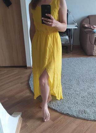 Шифоновое платье. платье. желтое платье