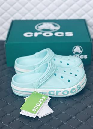 Crocs baya band mint woman кроксы женские летние мгновения