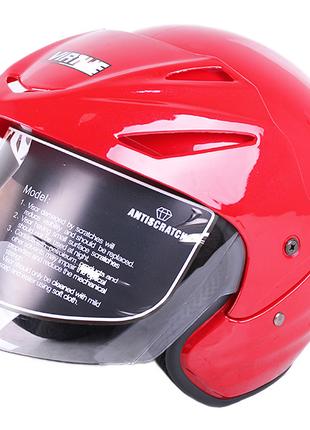 Шолом мотоциклетний відкритий з козирком MD-705H VIRTUE (черво...