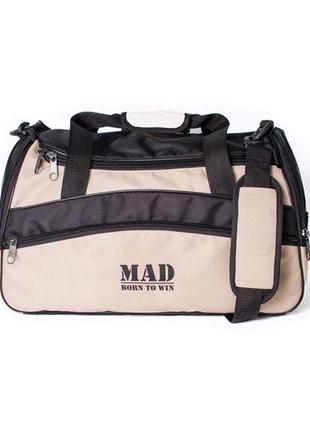 Стильная спортивная сумка каркасной формы TWIST бежевая от MAD...
