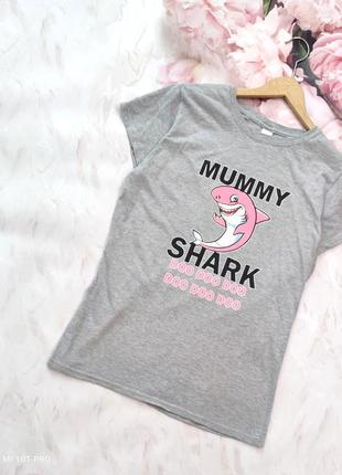 Футболка mummy shark, мама акула