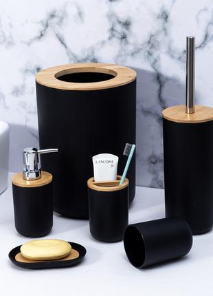 Набор аксессуаров для ванной комнаты 11345 6 предметов черный