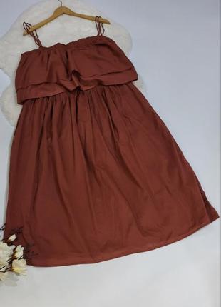 Сарафан коричневый, платье длинное коттоновое