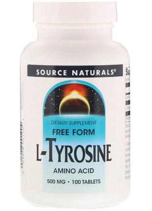 L-Тирозин 500 мг, L-Tyrosine, Source Naturals, 100 таблеток