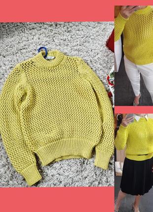 Шикарный вязаный свитер в лимонном цвете, calvin klein,  p. xs-m
