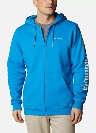 Мужской худи columbia sportswear logo full zip fleece hoodie т...