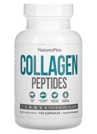 Колагенові пептиди, Collagen Peptides, Natures Plus, 120 капсул