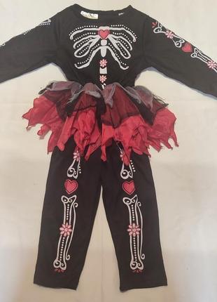 Скелет, смерть, карнавальный костюм на хеллоуин