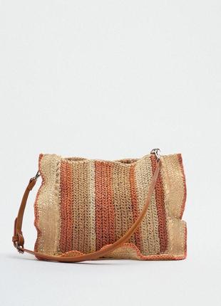 Стильная плетеная сумка zara