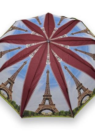 Зонтик полуавтомат с эйфелевой башней на 9 карбоновых спиц #03...