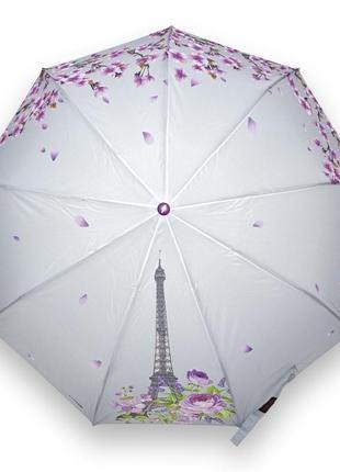 Женский зонт toprain полуавтомат с эйфелевой башней #06252
