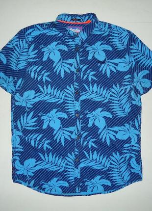 Рубашка  гавайская superdry cotton гавайка (l-xl)