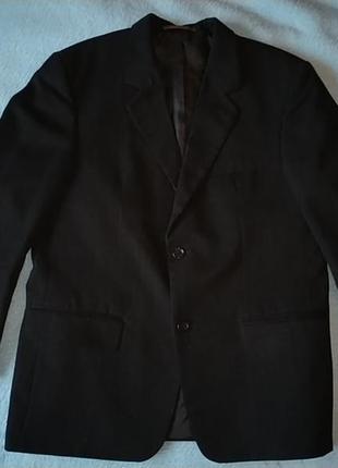 Черный полосатый пиджак wollsiegel