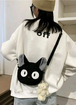 Стильная сумка джиджи, аниме, черный кот, кошка