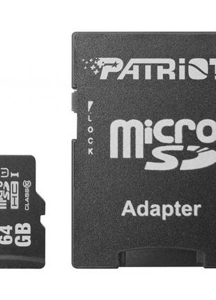 Флеш карта microSDXC Patriot LX Series 64GB class10 + adapter ...
