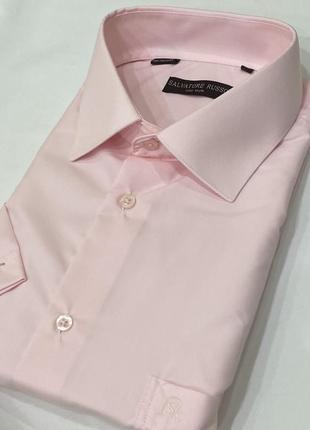 Розовая рубашка,ворот 44