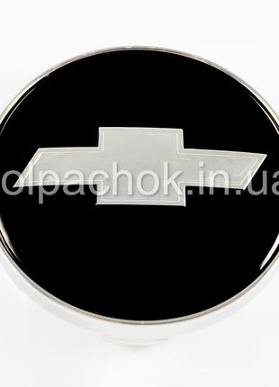 Колпачок на диски Chevrolet черный/хром лого (60мм)