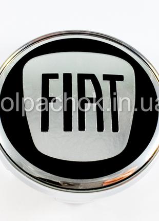 Колпачок на диски Fiat черный/хром лого (60мм)
