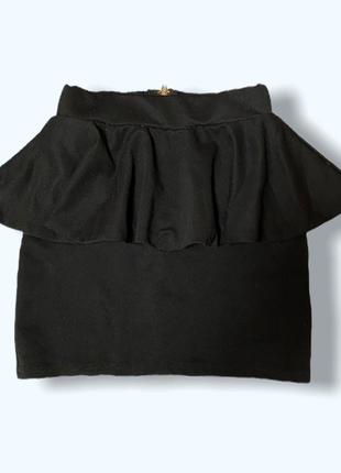 Чёрная юбка с баской