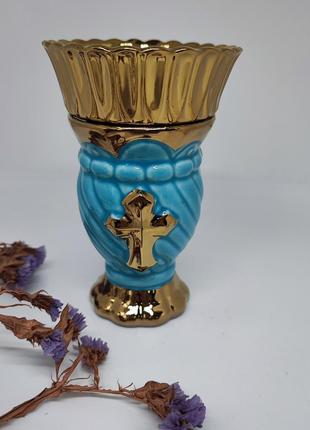 Декоративная масляная лампадка для дома з хрестом