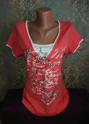 Женская футболка с принтом хлопок р.44/46 блузка блузочка блуза