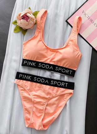 Купальник топ плавки пинк pink soda sport victoria’s secret ви...