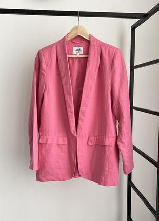 Льняной пиджак розового цвета twist tango