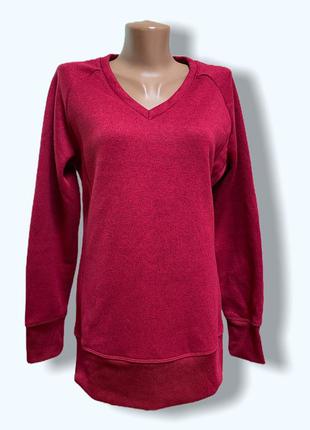 Яскравий теплий светр, джемпер на флісі з латками на рукавах