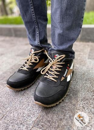 Мужские кроссовки из натуральной кожи+нубук в стиле reebok вес...