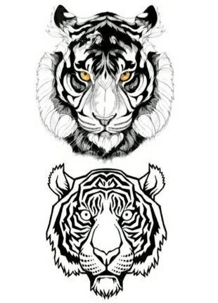 Тату tattoo временное татту наклейка на тело тигры