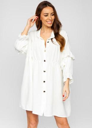 Белое платье в стиле прованс, new collection, оверсайз, блуза,...