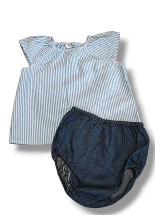Літній комплект для дівчинки блузка трусики на памперс