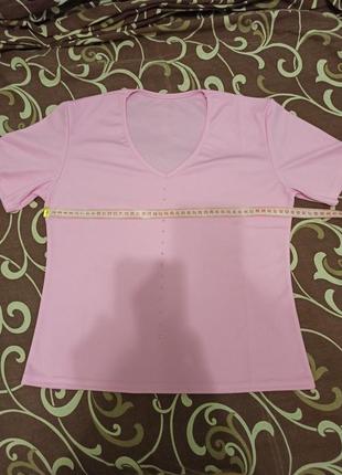 Женская розовая футболка с коротким рукавом с камнями