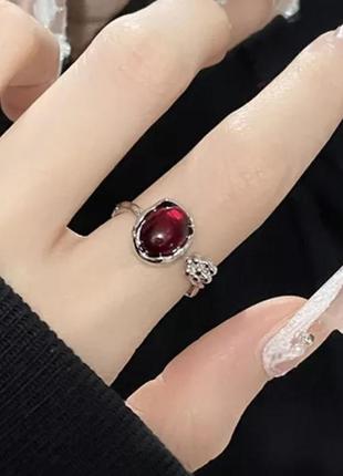 Кольцо красный камень кольца с регулируемым размером
