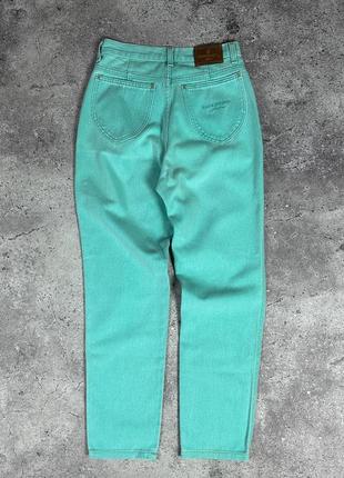 Винтажные бирюзовые женские mom джинсы